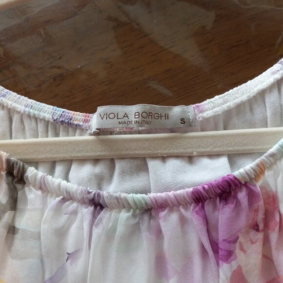 Made in Italy Silk Blouse VIOLA BORGHI - Picture 5 of 9